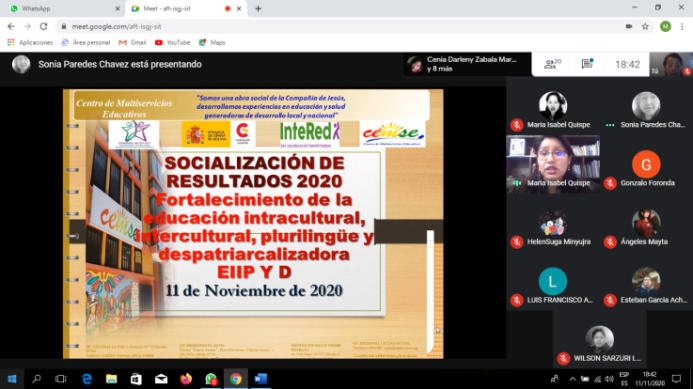  Proyecto: Educación,Intracultural, Intercultural,  Plurilingüe y Despatriarcalizadora                      SEGUNDA REUNIÓN DE RED 2020-CRP TUPAC AMARU